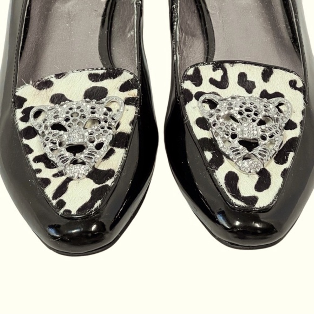 Array Leopard Print Jeweled Cheetah Face Black Pa… - image 3